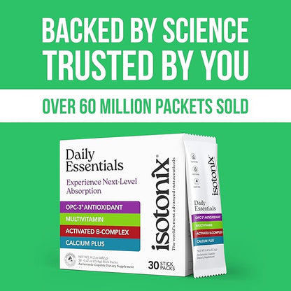 Isotonix Daily Essentials Packets – Antioxidant Supplements with OPC-3, Multivitamin, B-Complex & Calcium Plus – Gluten-Free, Non-GMO, Fast Absorption Vitamins for Energy, Immunity, and Bone Health