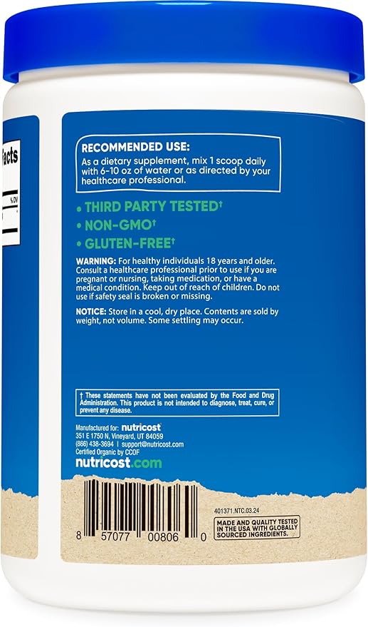 Nutricost Organic Cordyceps Mushroom Powder 250 Grams - USDA Certified Organic, Non-GMO, Gluten Free