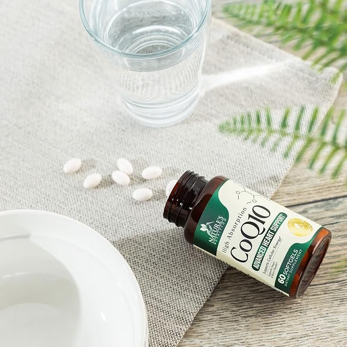 CoQ10 100mg Softgels - Better Absorption, Antioxidant for Heart Health & Cellular Energy Support - Nature's Co Q10 Vitamins, Non-GMO & Gluten Free, Coenzyme Q10 Supplement - 60 Softgels