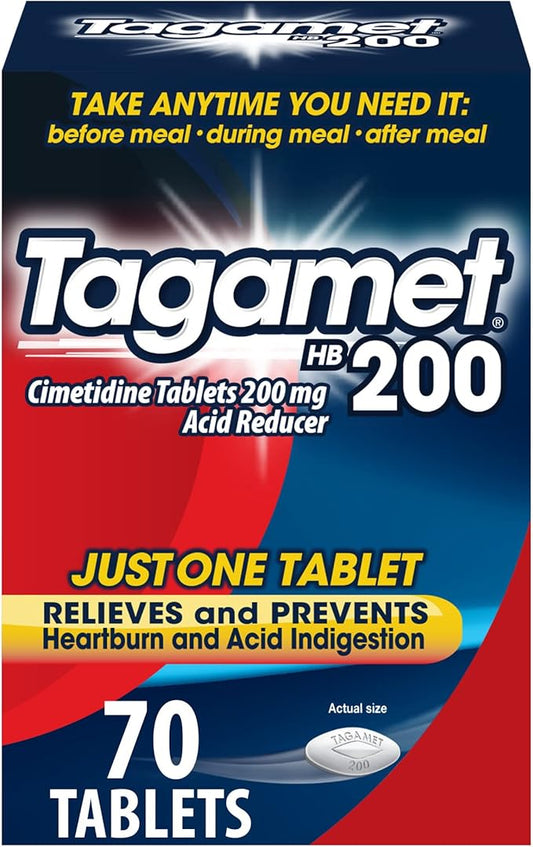 Tagamet HB 200 mg Cimetidine Acid Reducer and Heartburn Relief, 70 Count