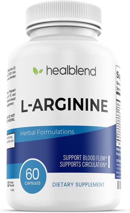 healblend L-Arginine Plus: Calcium, Niacin, L-Arginine Blend, L-Citrulline Complex & Beta Alanine - 60 Capsules