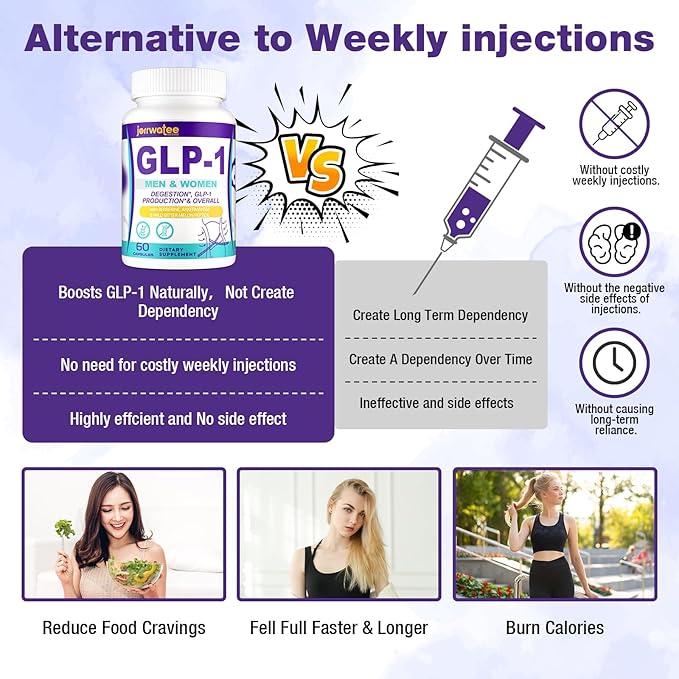 GLP-1 Supplements, GLP1 Probiotic for Women & Men, Natural GLP-1 with Akkermansia Probiotic, GLP 1 Supplement for Digestion, Energy, Daily GLP-1 Levels* & Overall Health, 60 Counts