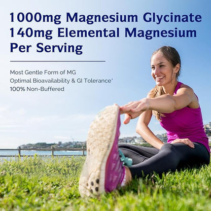 Innate Vitality Magnesium Glycinate 1000mg Per Serving | 140mg Elemental Magnesium Supplement - High Absorption, Non Buffered, Non-GMO & No Gluten - Nerve, Muscle, Bone & Heart Health - 240 Caps