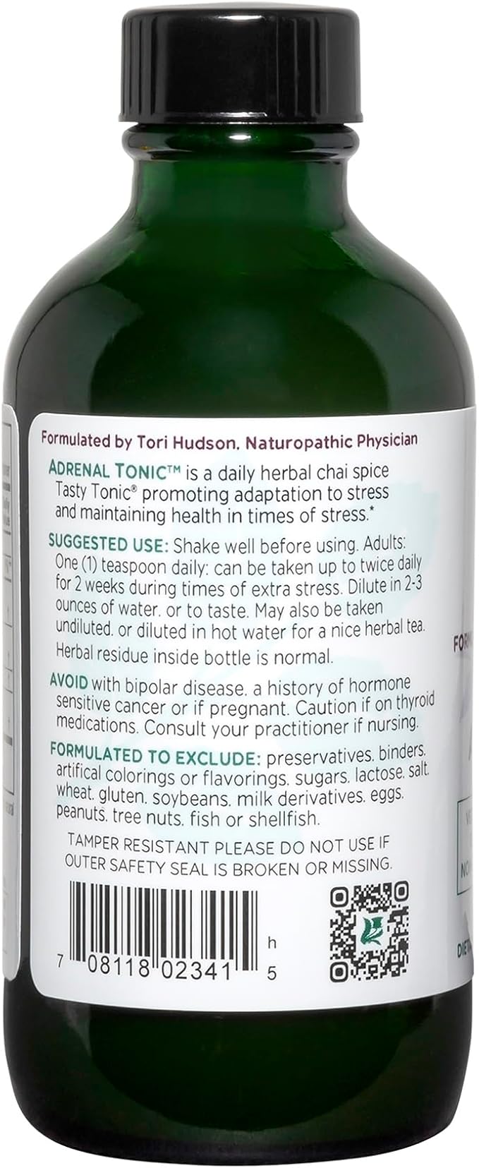 Vitanica - Adrenal Tonic, Adrenal Support, Vegetarian, 4 Ounce (Packaging May Vary)