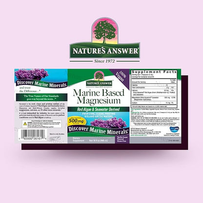 Nature's Answer Marine-Based Liquid Magnesium 16-Ounces | Multi-Mineral Complex | Supplies 72 Trace Minerals | No Artificial Flavors or Preservatives | Single Count