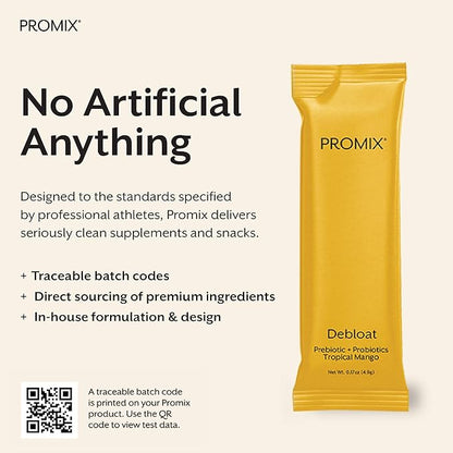 ProMix Nutrition Debloat Prebiotics and Probiotics Immune Support Supplement for Digestion, Cortisol Health, Gut Cleanse - Mango - 30 Servings (Pack of 30)