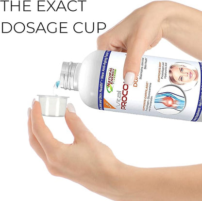 Natural Energy Vital Procollagen - Liquid Hydrolyzed Collagen Protein with Hyaluronic Acid and Glucosamine Chondroitin Sulfate Anti-Aging Factor for Men and Women 16oz |New Snickerdoodle Flavor|