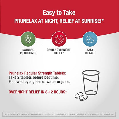 Prunelax Ciruelax Regular Strength Laxative Mini Tablets - Overnight Relief for Occasional Constipation, Senna Extract, Vegan & Gluten-Free, Gentle Relief - 20ct