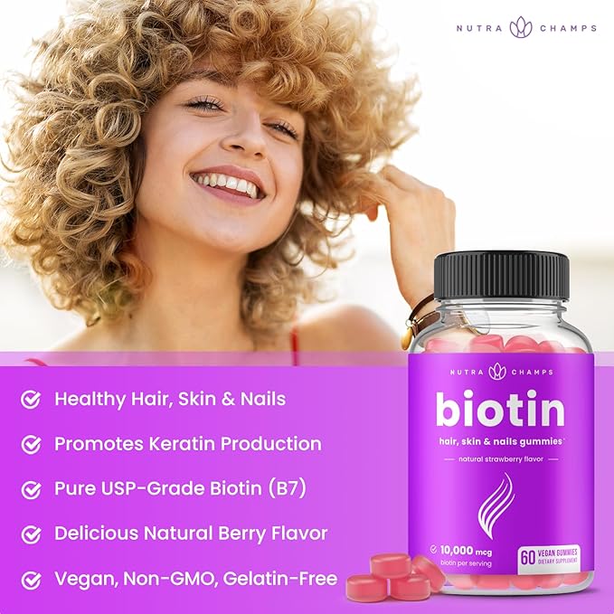 NutraChamps Biotin Gummies (2 Pack) and Elderberry Gummies (2 Pack) 4 Pack Bundle