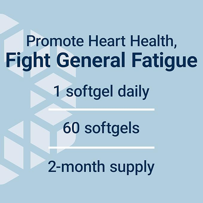 Life Extension CoQ10 (Ubiquinone) with d-Limonene – Heart Health, Fight General Fatigue, Better Absorption – Gluten-Free, Non-GMO – 60 Softgels