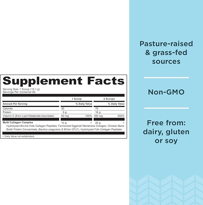 Ancient Nutrition Multi Collagen Protein Powder, Unflavored, 60 Servings + Multi Collagen Protein Powder Stick Packs, Unflavored, 40 Packs
