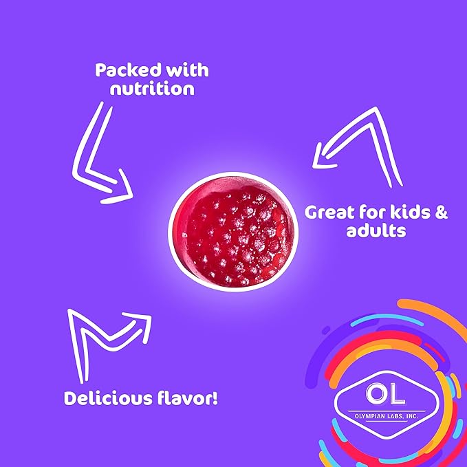 Olympian Labs Kid's Elderberry Gummies | Packed with Vitamin C and Zinc | 60 Count