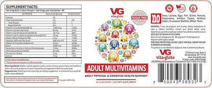 Adult Multivitamin Gummy with Vitamin C, Vitamin D Vitamin E, Niacin, Vitamin B6, Folate, Vitamin B12 Biotin, Pantothenic Acid, Sodium, Inisitol, 60 Count (Sugar-Free)