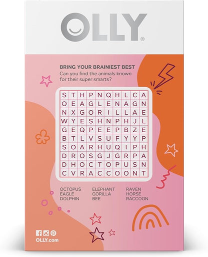 OLLY Focus Buddies L’OLLY Pops, Omega-3 ALA, B6, B12, Cognizin®, Kids Supplement Lollipops to Supports Focused Attention & Healthy Brain Function, Vegetarian, Watermelon Strawberry, 25 Count