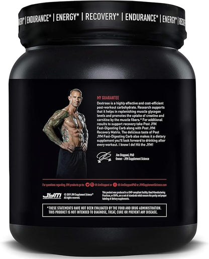 Post JYM Carb Fast Digesting Post Workout Recovery Powder | Pure Dextrose, Glycogen Replenishment, Athletic Performance, Muscle Growth | Rainbow Sherbet 30 Servings
