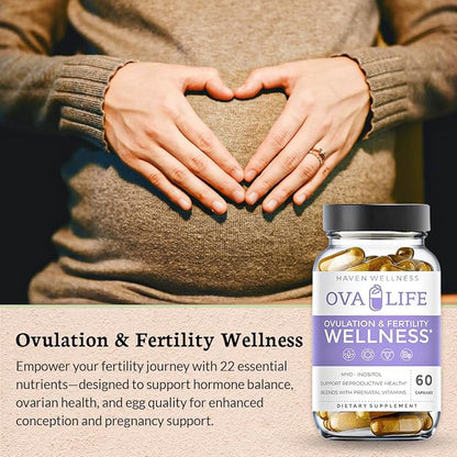 Fertility Supplements for Women - Hormone Balance & Ovarian Support -60 Capsules - Conception Vitamins with Folate - Pregnancy & Ovulation Support -22 Key Nutrients for Her Egg Quality