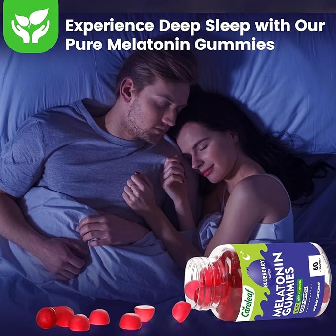 Melatonin Gummies Sleep Support for Men and Women Health Sleep with 6mg Melatonin&Vitamin B6 Blueberry Flavor 60 Count