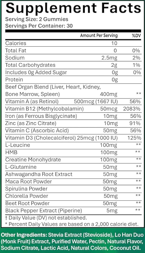 Sugar Free Methylene Blue Gummies Supplement with L-Theanine, DIM, Myo-Inositol, D-Chrio, Choline, DHA for Mental Clarity, Focus, Brain, Memory, Cognitive Support Vitality Performance Neuroprotection