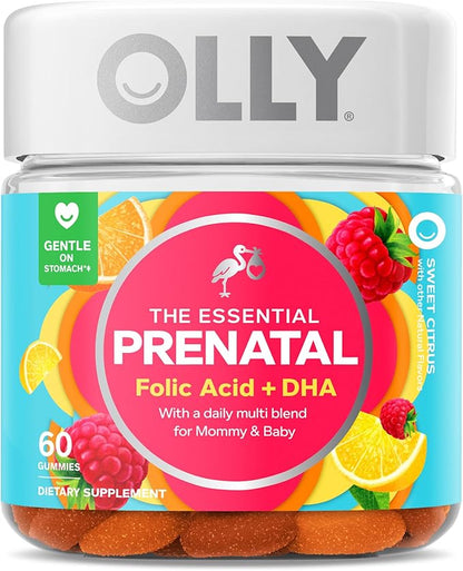 OLLY The Essential Prenatal Gummy Multivitamin, 30 Day Supply (Gummies), Sweet, Folic Acid & Undeniable Beauty Gummy, for Hair, Skin, Nails, Biotin, Vitamin C, Keratin