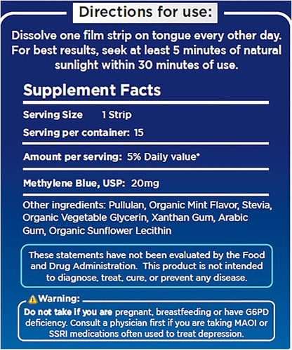 LIVEGOOD™ Methylene Blue Nootropic – Dissolving Strips for Maximum Absorption, Helps Promote Focus & Cognitive & Brain Health, Third Party Tested, 15 Strips