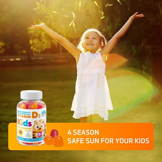 DR. MORITZ Sunny Side Up Immunity - Elderberry Gummies for Kids (60 Count 2 Pack) and Vitamin D (60 Count 2 Pack)