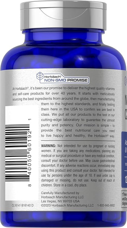 Horbäach Brain Supplement | 120 Capsules | with Phosphatidylserine & DMAE | Advanced Formula for Memory, Focus, Clarity | Vegetarian & Gluten Free | Neuro Support