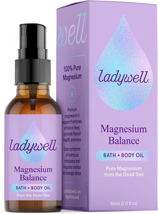 Topical Magnesium Oil Spray | Mood, Cycle & Stress Support | PMS, PCOS, Fertility, Menopause, Hormone Balance, Cramps | Pure Magnesium Chloride, Science-Backed | Rapid Skin Absorption