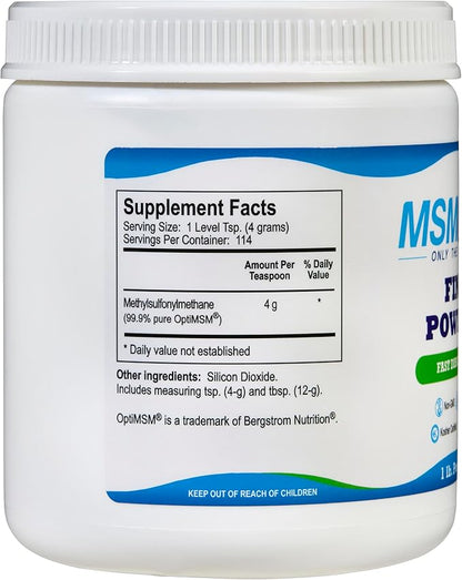 KALA HEALTH MSMPure Fast Dissolving Fine MSM Powder Crystals – US-Sourced MSM for Joint Health, Skin Appearance, and Hair & Nail Support – 1 lb, Organic Sulfur