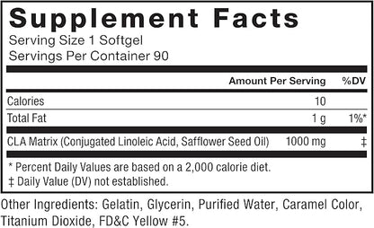 FORCE FACTOR CLA Supplements, CLA 1000 mg, Conjugated Linoleic Acid to Support Body Composition and Lean Muscle Mass, Made from Safflower Oil, Stimulant Free, Non-GMO, 90 Softgels
