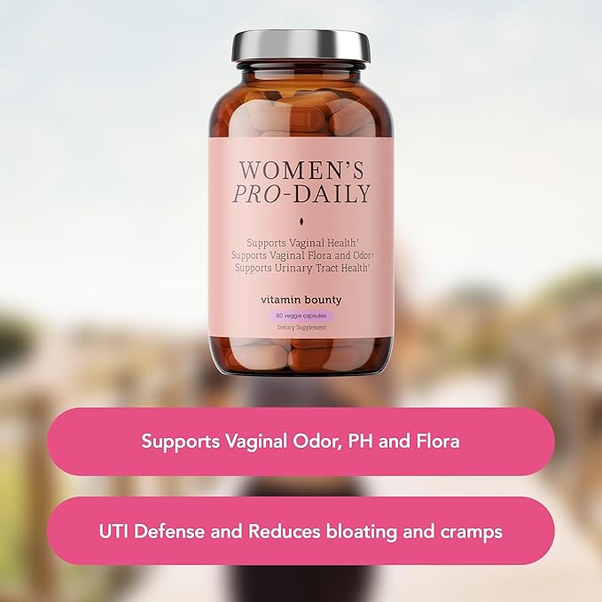 Vitamin Bounty Women's Pro-Daily Probiotic - Supports Vaginal, Digestive & pH Balance, 10 Billion CFUs, 5 Strains + Cranberry - 2 Pack of 60 Capsules