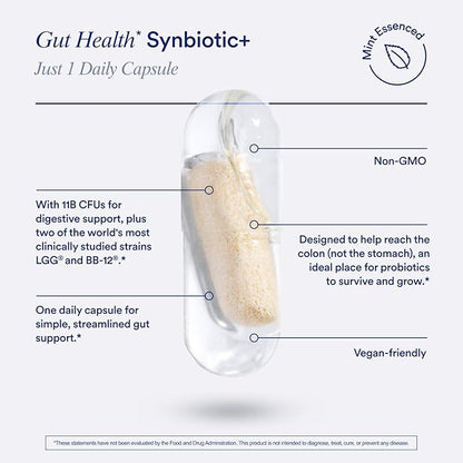 Ritual Synbiotic+ Probiotic, Prebiotic, Postbiotic, 3-in-1 Supplement for Gut Health and Digestive Support, Regularity, Bloat, Immune, Vegan Delayed-Released Daily Capsule, Women and Men, 30 Day