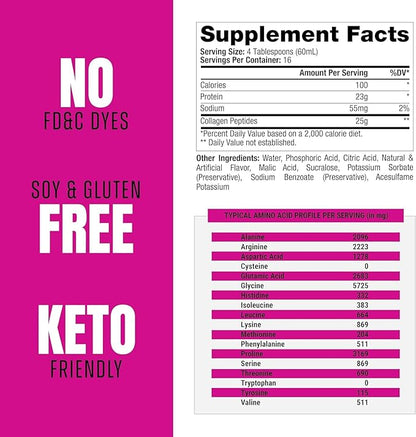 PROSUPPS Amino23 Liquid Collagen Shots, Berry - Collagen Peptide Post Workout Supplement Supports Healthy Aging, Joints, Skin & Hair - Gluten-Free & Zero Sugar - 16 Servings
