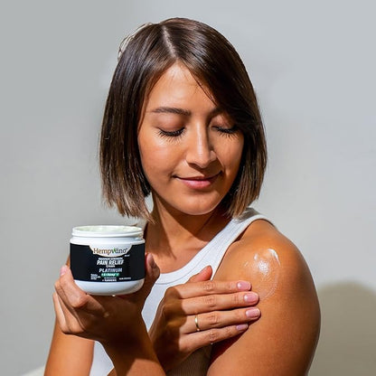 Hempvana Platinum Maximum Strength Relief Cream 4X Hemp for Muscles, Joints, Back, Knees, Shoulders, Neck, Elbows, Hands, Feet. AS-SEEN-ON-TV. Odor-Free, Non-Greasy, Quickly Absorbs, 4X More Hemp
