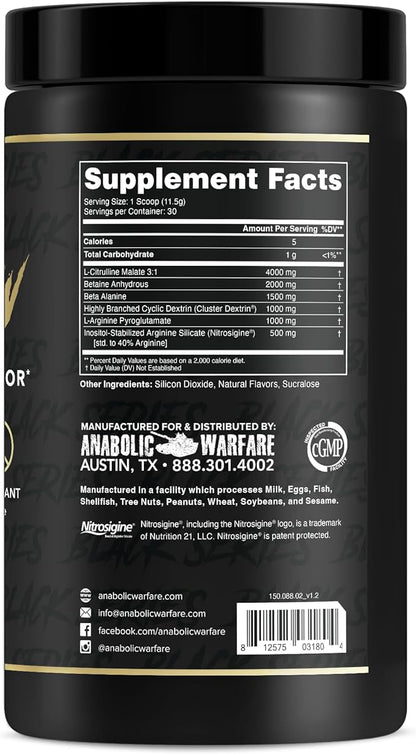 Anabolic Warfare Pump-N-Grow Muscle Pump Supplement Caffeine Free Pre Workout with L-Citrulline, L-Arginine, Beta-Alanine (Au Naturel – 30 Servings)