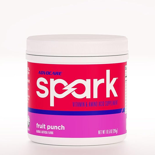 AdvoCare Spark Vitamin & Amino Acid Supplement - Focus & Energy Drink Powder Mix with Vitamin A, B-6, C & E - Also Includes L-Carnitine & L-Tyrosine - Fruit Punch - 10.5 oz
