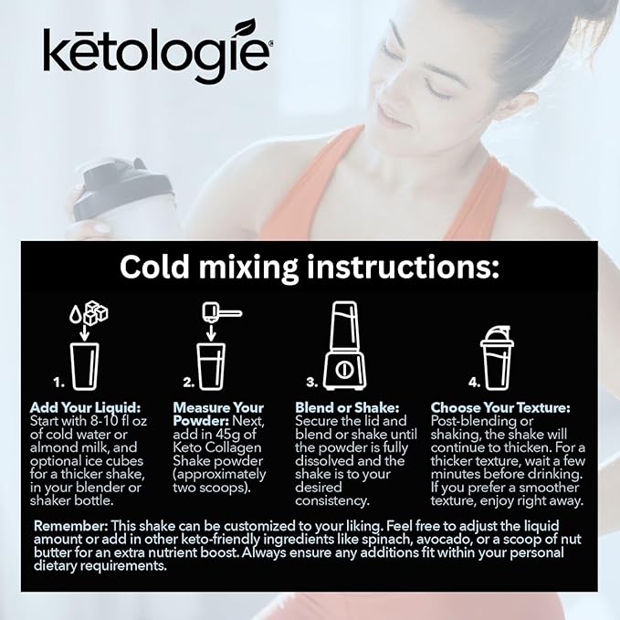 Keto Collagen Shake (Vanilla) - with Coconut Oil, Prebiotics, Grass Fed Hydrolyzed Collagen Peptides Type I & III, Low Carb, Gluten Free,1.78lbs.