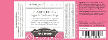 Peacekeeper Liquid Herb Drops - Reduces PMS Related Mood Swings - Based on The Traditional Chinese Formula Xiao Yao San with Added Herbs for Mood Support - Contains Turmeric - 2 Fl. Oz.