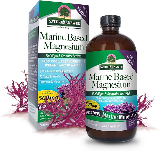 Nature's Answer Marine-Based Liquid Magnesium 16-Ounces | Multi-Mineral Complex | Supplies 72 Trace Minerals | No Artificial Flavors or Preservatives | Single Count