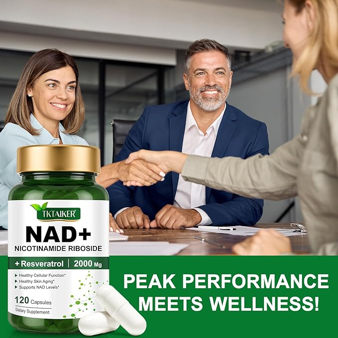 NAD Supplement 2000 Mg - 120 Capsules True NAD & Resveratrol, NMN Alternative Liposomal NAD+ for Women & Men, Support Cellular Health, Stamina & Healthy Aging - Ultra Strength Capsules