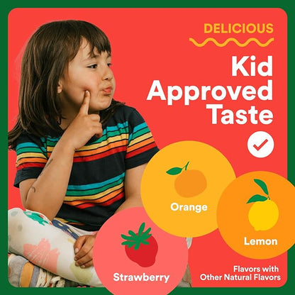SmartyPants Kids Multivitamin & Fiber Gummies: Prebiotic Fiber to Support Kids Digestion with Vitamin D3, C, Vitamin B12, B6, A, Zinc, Biotin, Folate, Three Fruit Flavors, 120 Count (40 Day Supply)