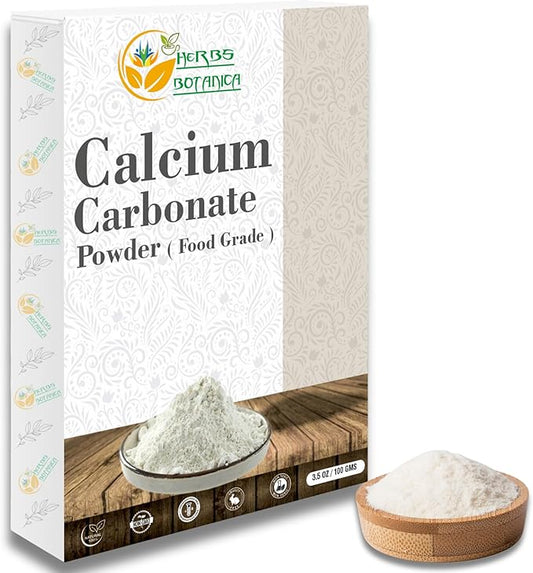 Calcium Carbonate Powder Food Grade Calcium Supplement for Cooking and Baking, Antacid, DIY Toothpaste 3.5 oz