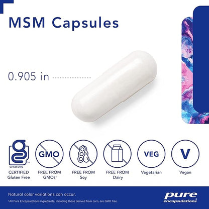 Pure Encapsulations MSM Capsules | Sulfur Supplement to Support Joints, Immune System, Connective Tissue, and Respiratory Health* | 360 Capsules