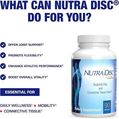 Nutra Disc & Joint Support Supplement - Clinically Formulated Restorative Cartilage Ligament and Tendon Supplement with Meriva Curcumin Enzymes Glucosamine and Chondroitin for Adults