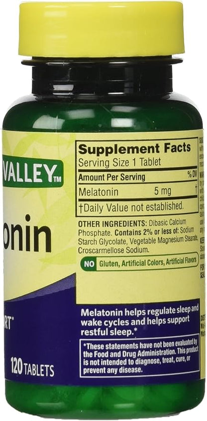 Melatonin 5mg Twin Pack, 120 Count (Pack of 2)