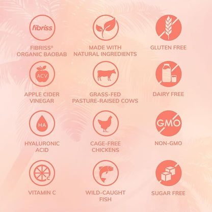SkinnyFit - Super Youth, Peach Mango (30 Servings) - Multi Collagen Peptides Powder - Probiotics, Fiber, Hyaluronic Acid - Collagen for Women - Non GMO, Gluten Free, Sugar Free - Beauty & Self Care