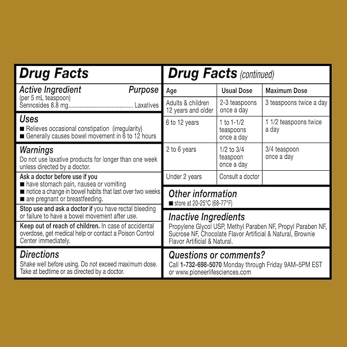 GenCare - Senna Syrup Liquid Laxative (8 Fl Oz Bottle) All Natural Vegetable Sennosides Active Ingredient | Easy to Swallow Constipation Relief for Adults and Kids 12 and Older | Best Value Size