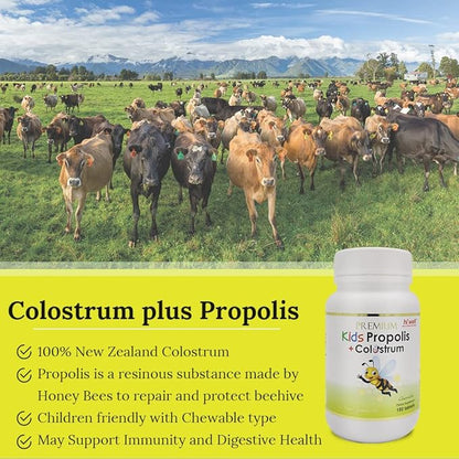 Hi Well Premium Kids Propolis + Grass-Fed Colostrum 180Tablets