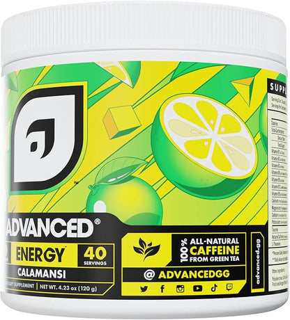 Advanced Energy - Energy Brmula with Electrolytes for Hydration oosting Fo- L-Theanine to Combat Jitters - Sugar Free & Keto Friendly - No Maltodextrin (40 Servings) (Calamansi)