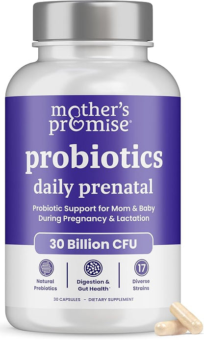 Prenatal Probiotics for Women | 30 Billion CFU, 17 Strains + Organic Prebiotics | Supports Digestion, Gut & Immune Health for Mom & Baby | Womens Probiotic for Pregnancy & Lactation | Vegan Capsules