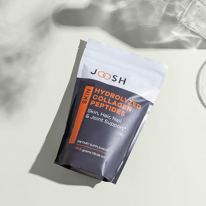 Hydrolyzed Collagen Peptides Powder, Adult Nutritional Supplement, Grass-Fed, Dairy-Free, Gluten-Free, 10g Serving, 46 Servings, Pouch